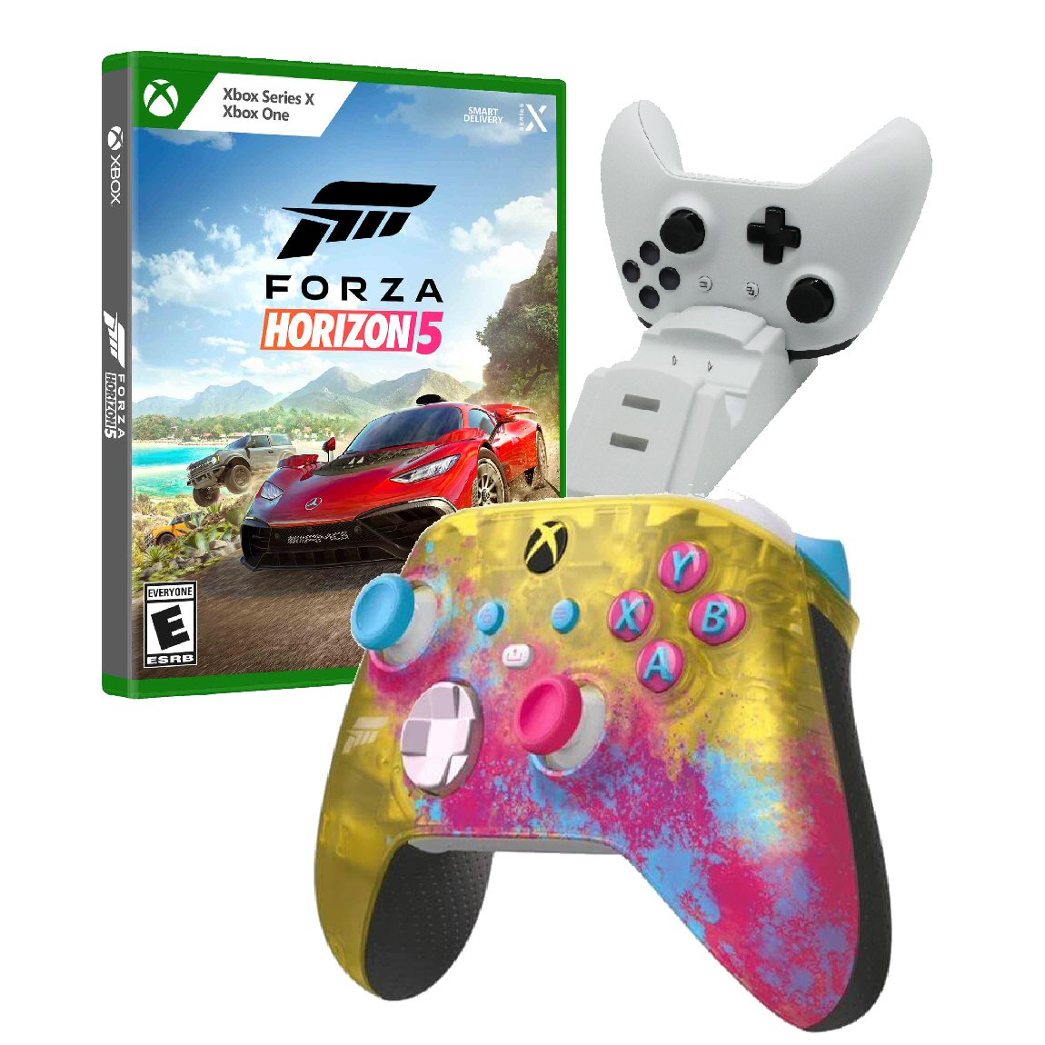 חבילת גיימינג Forza ל xBox שלט אלחוטי מקורי Forza 5+מטען זוגי לשלטים+משחק מלא בדיסק Forza 5