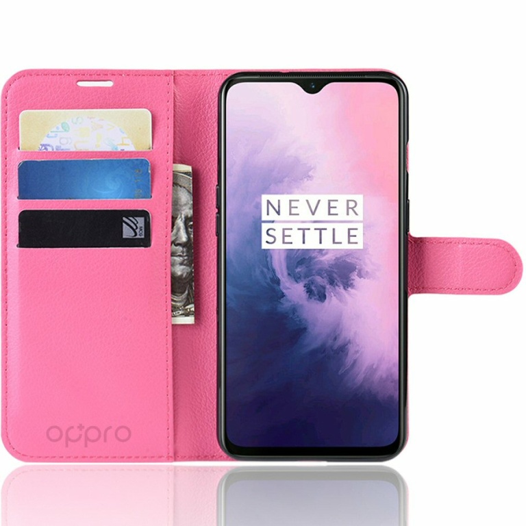 iTechCase Wallet נרתיק ל OnePlus 7 ורוד