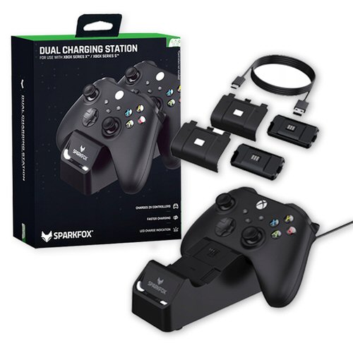 מטען זוגי וסוללות לשלטים SparkFox xBox Series Dual Charger + Batteries