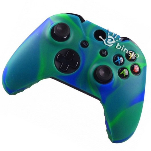 iTechCase E Line כיסוי סיליקון לשלט xBox One צבאי כחול/ירוק