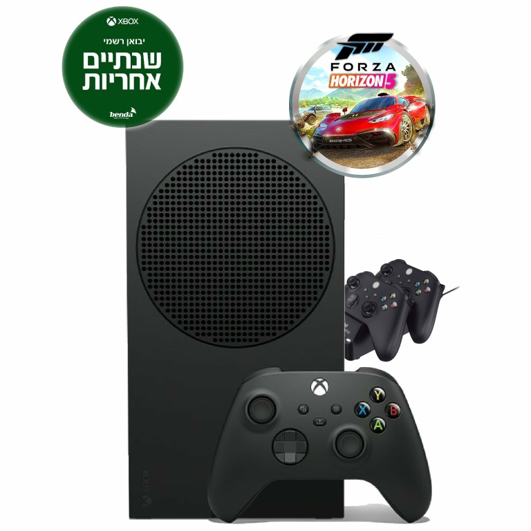 Microsoft Xbox Series S 1T SSD שחור+משחק לבחירה+מטען זוגי לשלטים