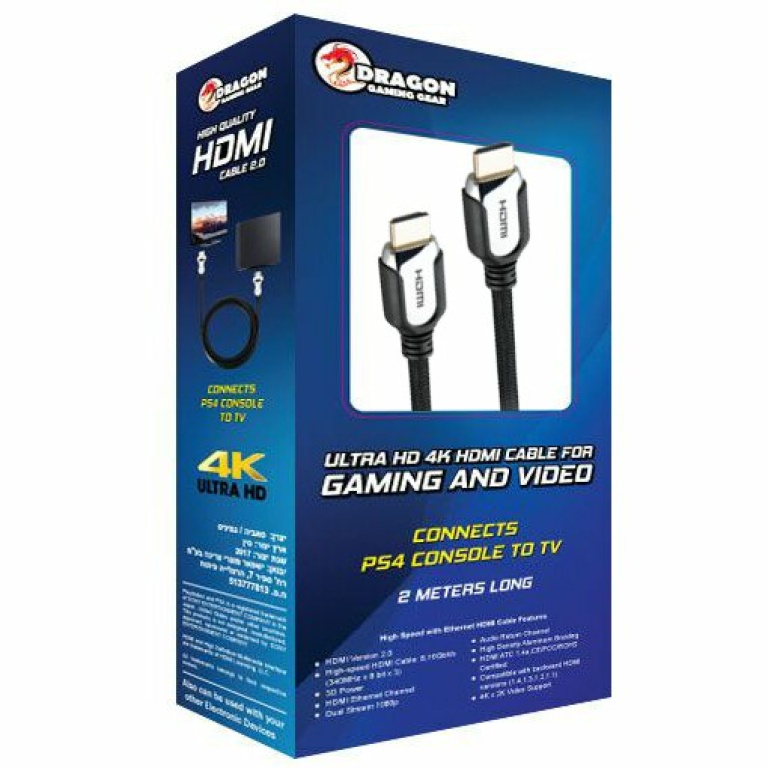 כבל Dragon GamingGear Ultra HD 4K HDMI 2.0