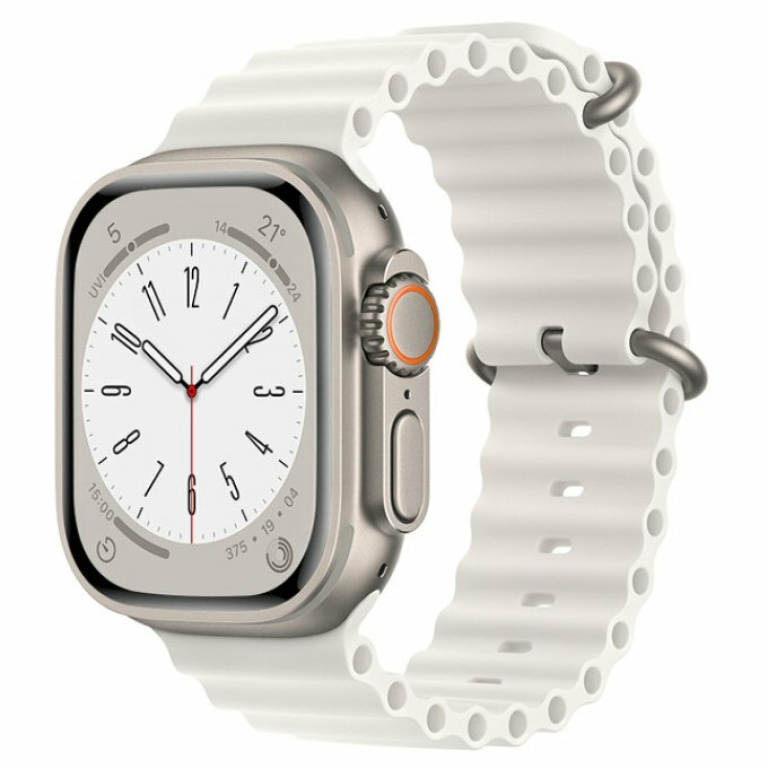 רצועת סיליקון Apple Watch 42/44/45/49mm Ocean Strap לבן