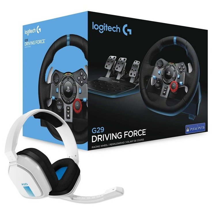 סט גיימינג הגה LogiTech Driving Force G29+אוזניות LogiTech Astro 10