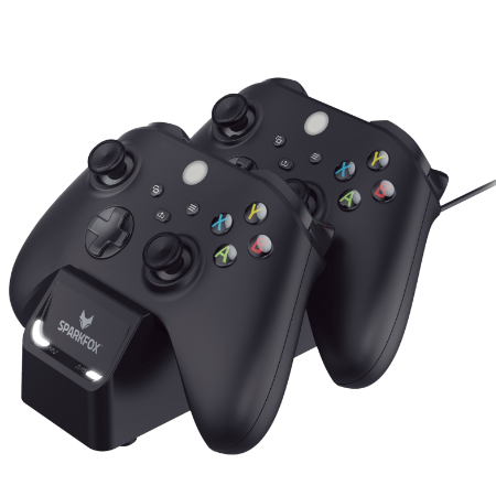 עמדת טעינה זוגית+זוג סוללות SparkFox xBox One Series S/X 1100mAh