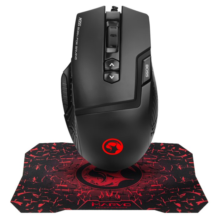 סט עכבר ומשטח עבודה Marvo Scorpion M355+G1