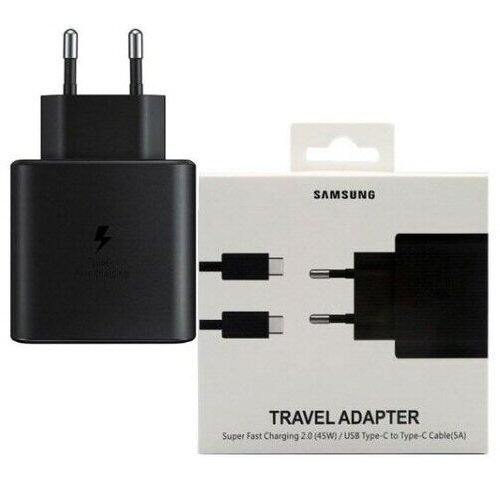 מטען מקורי Samsung Super Fast Charger 45W הכולל כבל USB Type C ל USB Type C