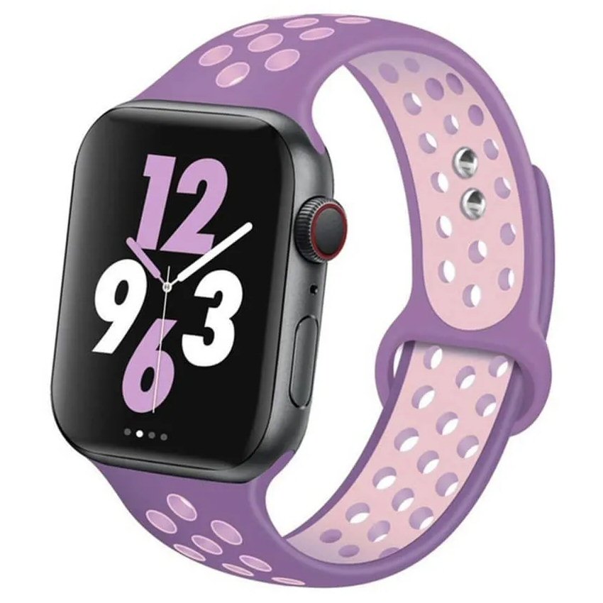 רצועת סיליקון Apple Watch 38/40/41mm Circles Strap ורוד/סגול