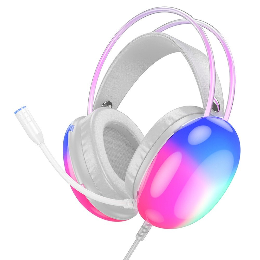 אוזניות גיימינג Hoco W109 RGB לבן
