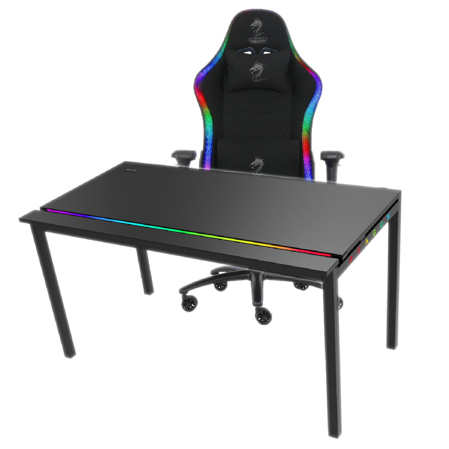 Dragon PRO Gaming Bundle שולחן גיימינג Magma RGB XL וכיסא גיימינג Space PLUS RGB