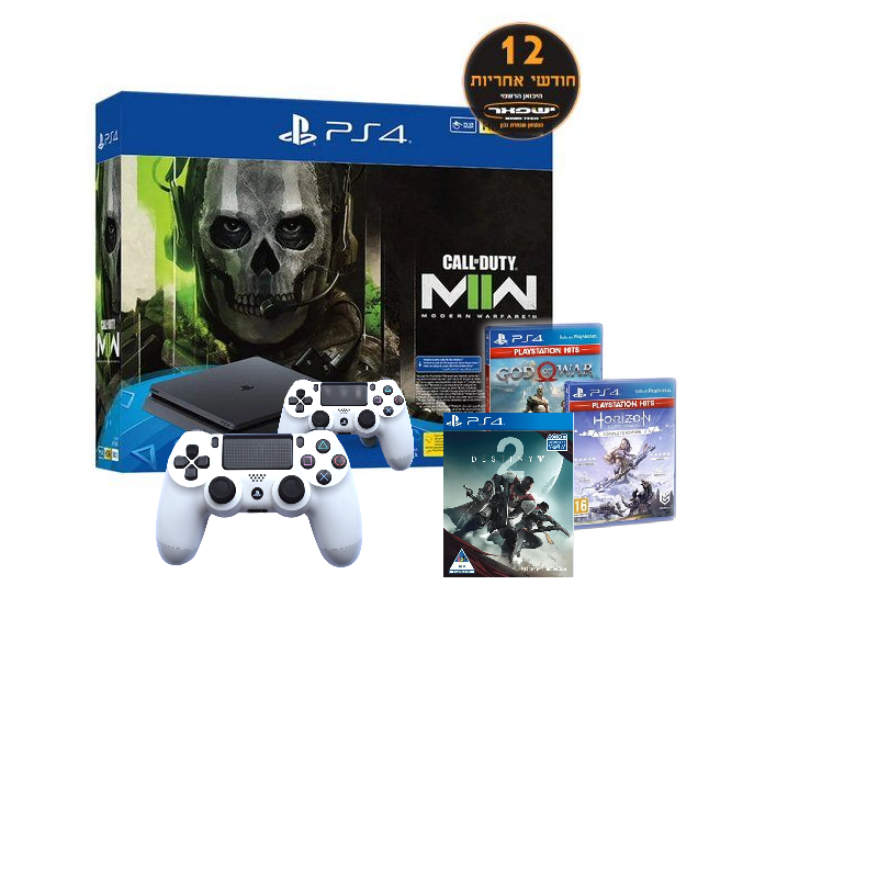חבילת PS4 Slim 500GB MW2 Bundle יבואן רשמי+שלט נוסף ו 3 משחקים לבחירה