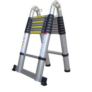 סולם אלומיניום טלסקופי מתכווץ כפול 3.8 מטרים TELESCOPIC