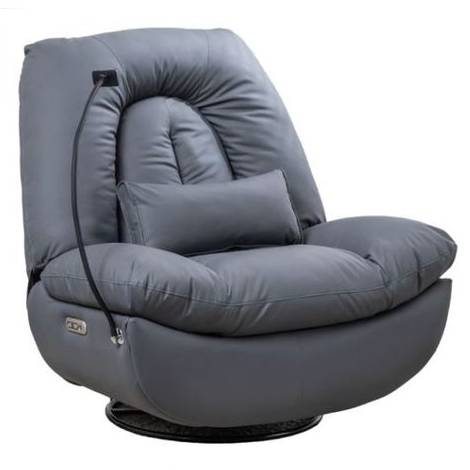 כורסת מסאג עור ריקליינר חשמלי AIR LEATHER אריאן פרימיום אפור