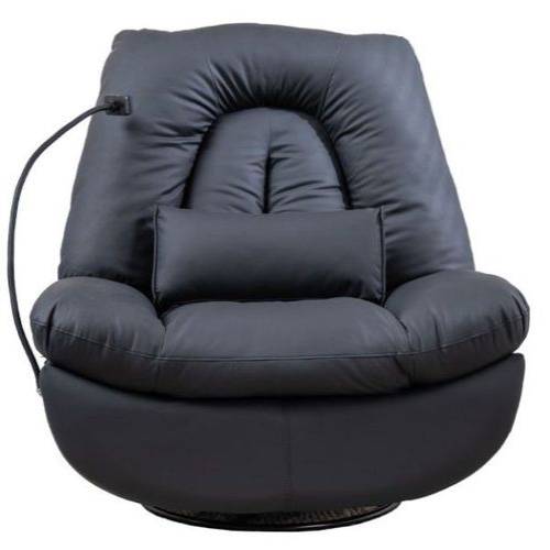 כורסת מסאג עור ריקליינר חשמלי AIR LEATHER אריאן פרימיום שחור