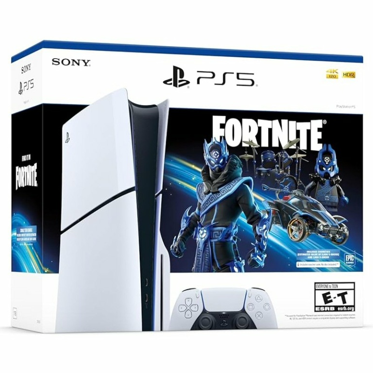 PS5 Slim 1T Blu-ray Fortnite Cobalt Star Bundle יבואן רשמי