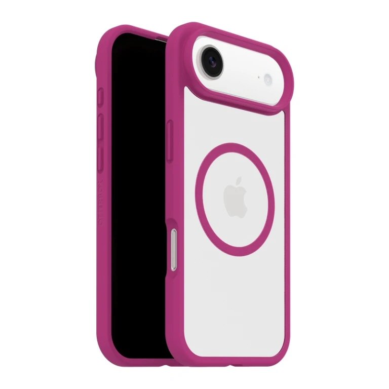 כיסוי לאייפון 17 אייר OtterBox React MagSafe שקוף/ורוד