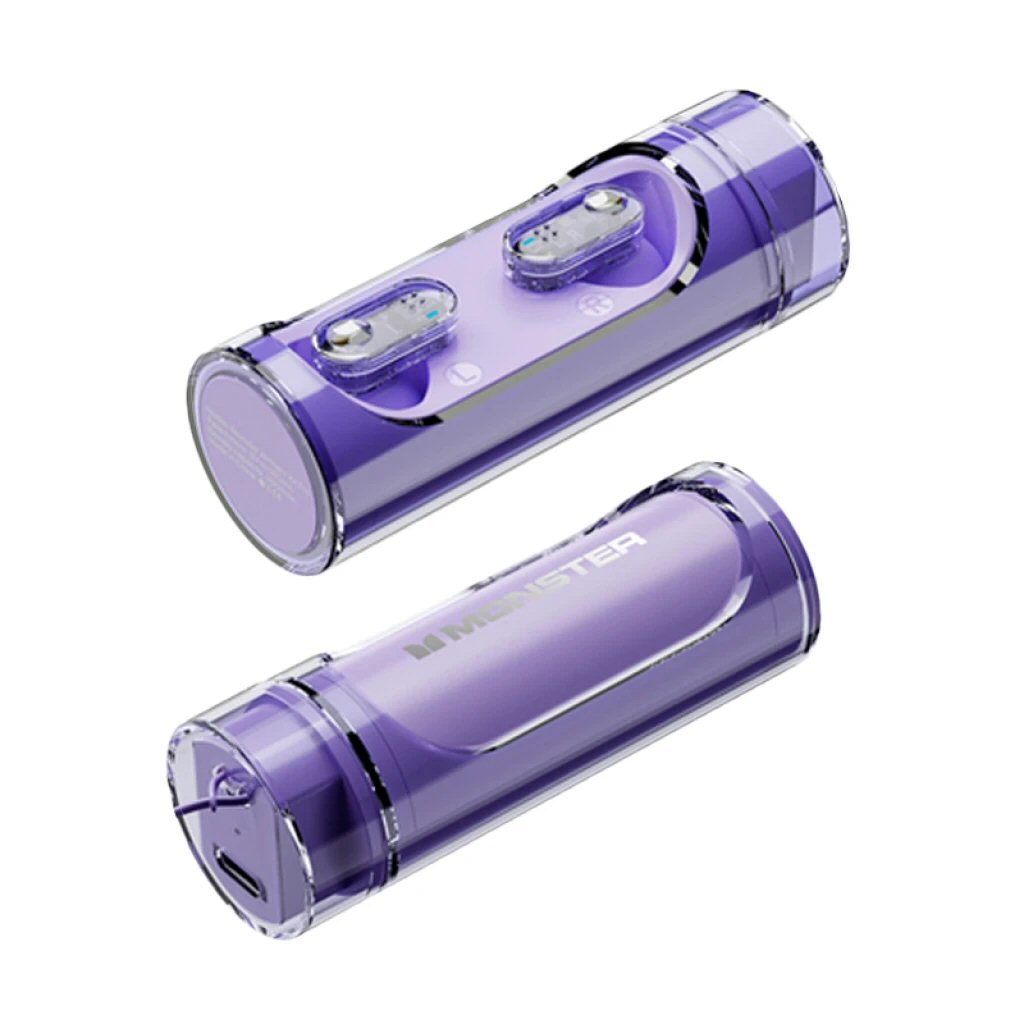 אוזניות אלחוטיות Monster XKT13 שקוף סגול