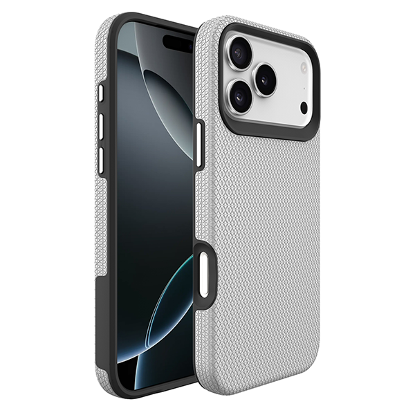 Dulero Grip Pro כיסוי לאייפון 17 פרו מקס עם הגנה כפולה כסוף