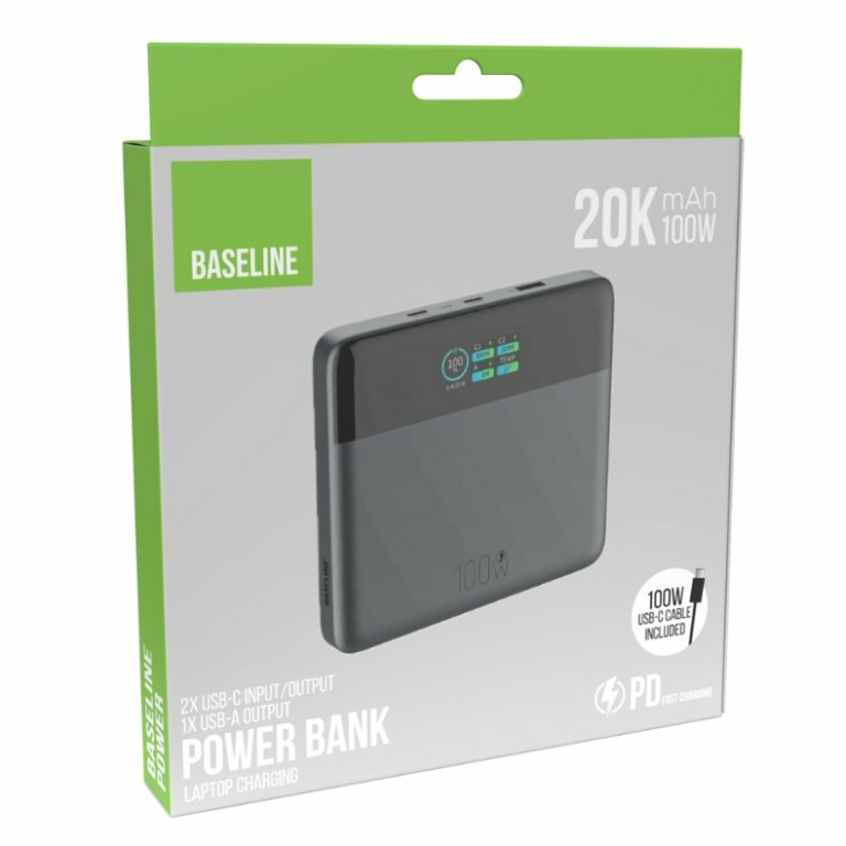 מטען נייד ( סוללת גיבוי ) למחשבים ניידים Baseline X11 20,000mAh 100W