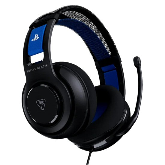 אוזניות גיימינג Turtle Beach Atlas 200 שחורות ל PS5 ו PS4 עם דרייברים 50 מ"מ
