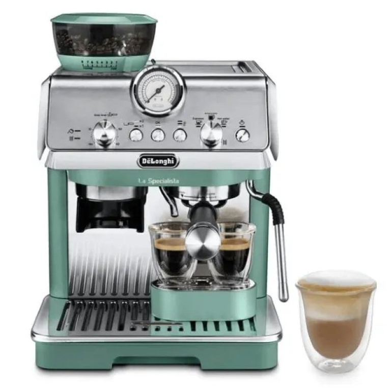 מכונת קפה טוחנת ידנית DeLonghi La Specialista Arte EC9155.GR ירוק כסוף 15 בר