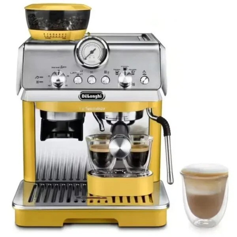 מכונת קפה טוחנת ידנית Delonghi La Specialista Arte EC9155.YE צהובה 15 בר